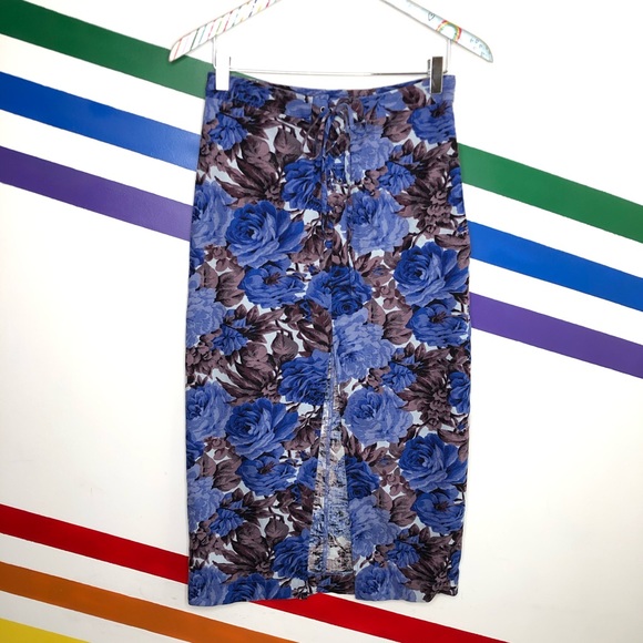 Urban Outfitters Dresses & Skirts - NEW Urban Outfitters floral lace up midi skirt